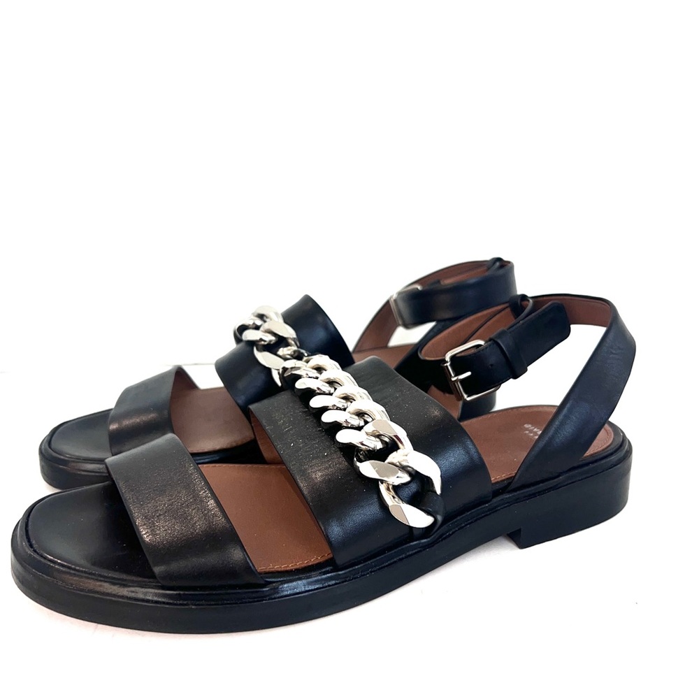 Givenchy black leather strappy sandals